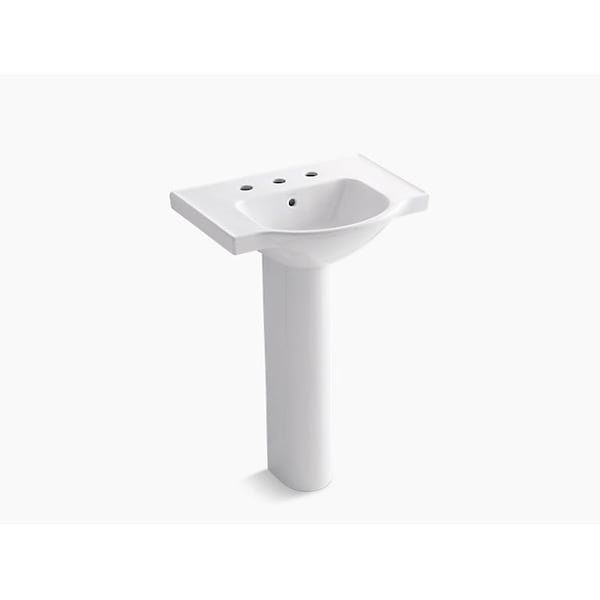 Kohler 24 Pedestal Bathroom Sink W/ 8 Widespread Faucet Holes 5266-8-0 - main
